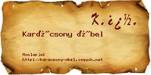 Karácsony Ábel névjegykártya